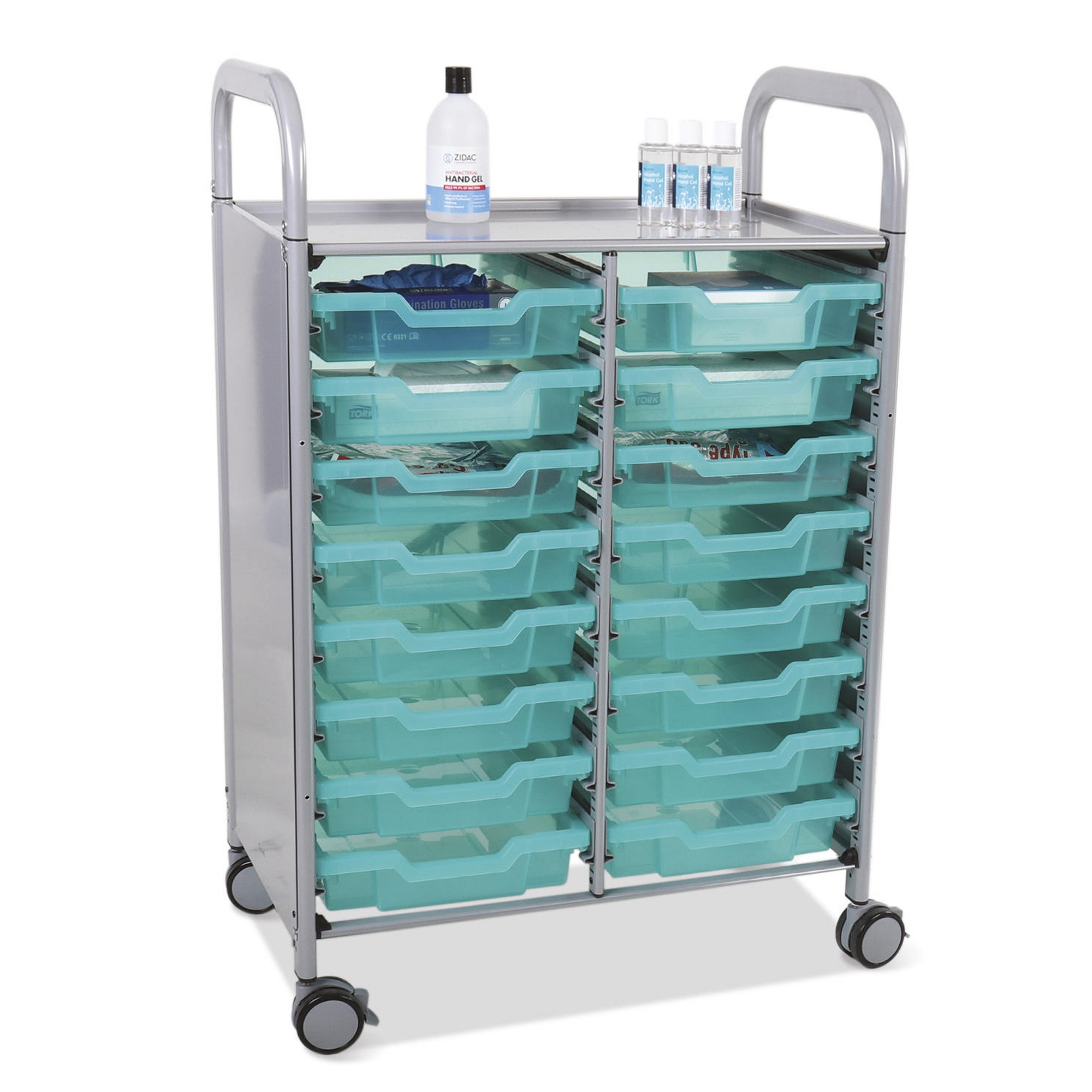Antimicrobial Callero Dbl 16sh Kiwi Tray
